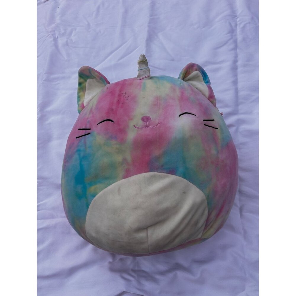 Squishmallows Tie-Dye Unicorn Plush Pillow 16"
